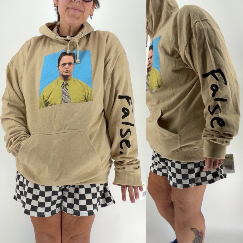 Dwight Schrute the Office hoodie Ripple Junction mens 2X NWT False sleeve hit